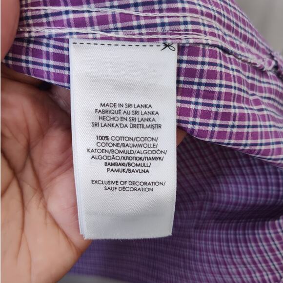 Ralph Lauren Purple Navy White 100% Cotton Button Down, 16.5 32/330 - Picture 5 of 8